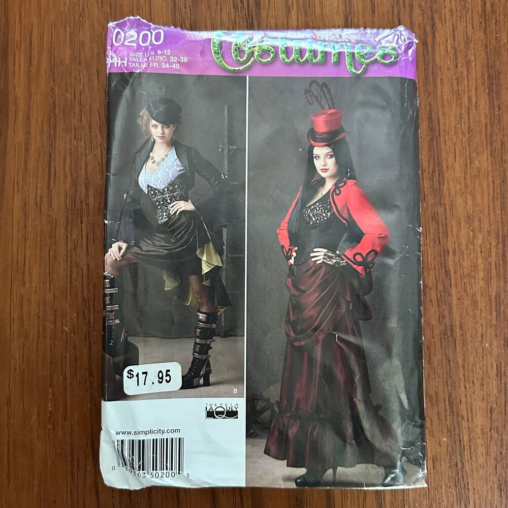 UNCUT Simplicity Costume Pattern 0200 Size 6-12